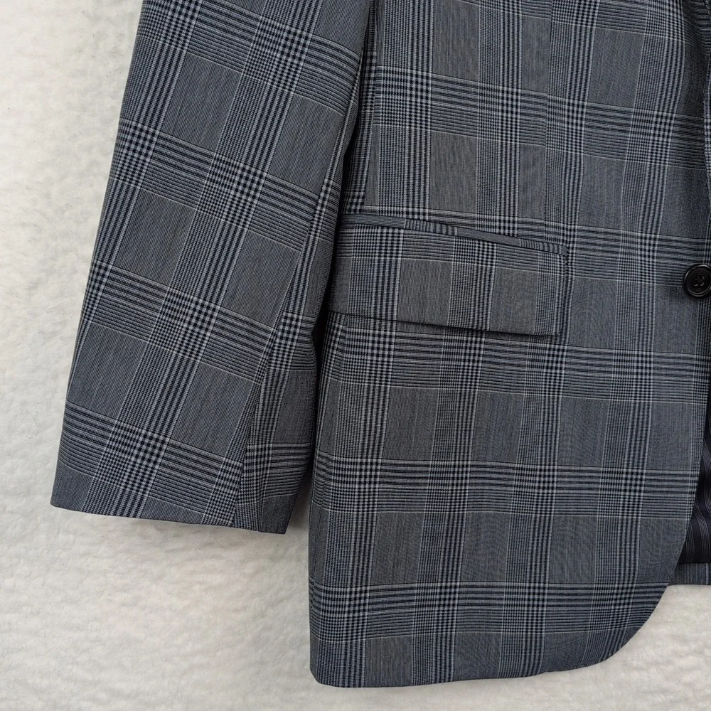 Vitale Barberis Canonico Super 120s Blue Plaid Blazer‎ 38S Banana Republic Slim